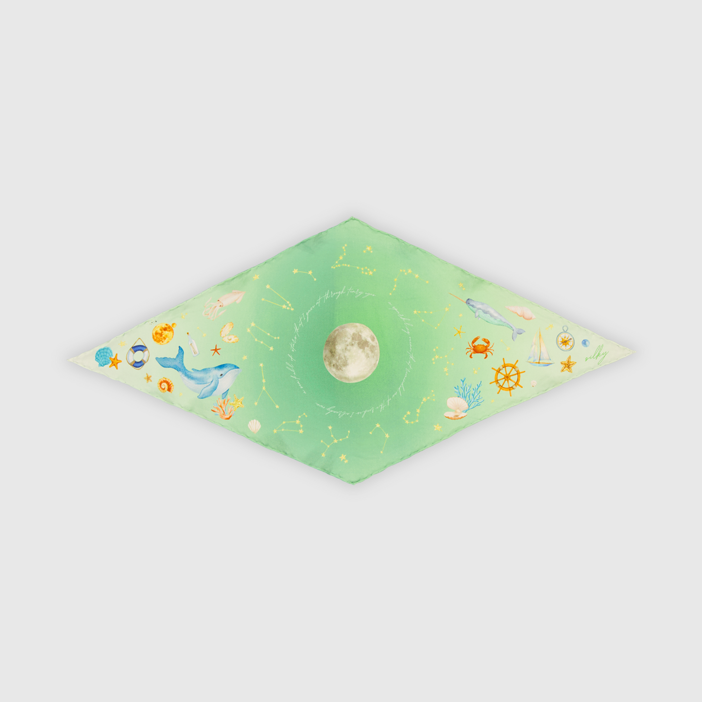 Pre-order: Green Silk Twill Scarf